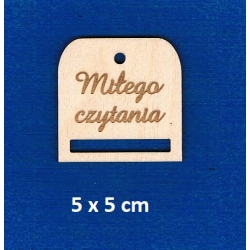 Zakładka do książki  5x5cm , do sznurków / makrama, szydełko / Miłego czytania grawer / SKLEJKA #3mm
